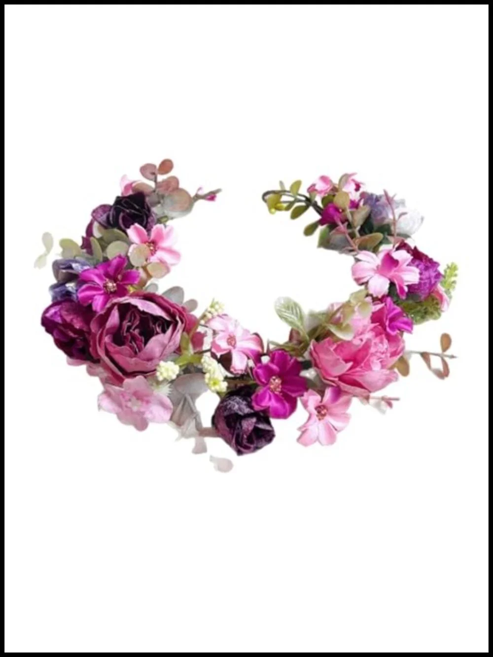 Artificial Rose Daisy Floral Hair Crown Headpiece for Weddings